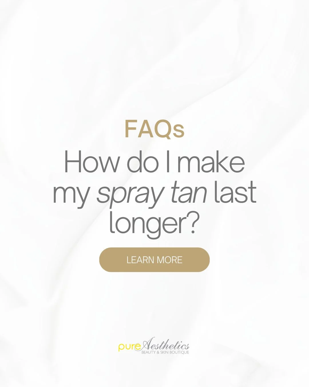 A spray tan that fades evenly and lasts comes down to how you care for it. 🫶🏼⁠
⁠
Prep matters as much as aftercare. Arriving with exfoliated, product-free skin and moisturising daily afterwards makes a visible difference to how long the result hold