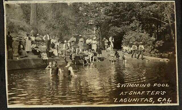 In 1916, a pool at Shafter [Shafter&rsquo;s] was a popular summer swimming spot just upstream from what many know as the &ldquo;Inkwells&rdquo; today, and just upstream from the spot where San Geronimo Creek and Lagunitas Creek join. Long time reside