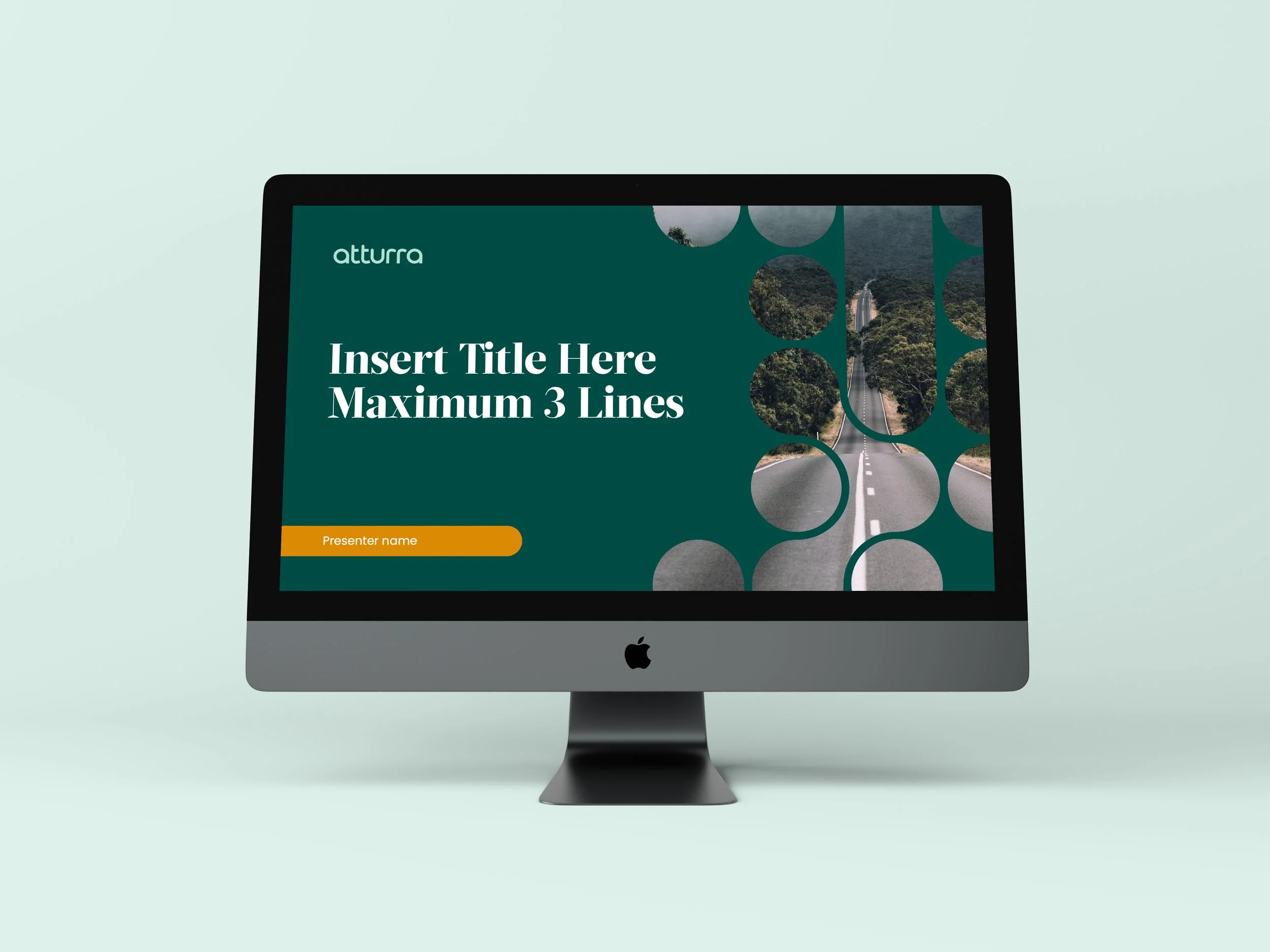 Atturra PowerPoint template cover slide