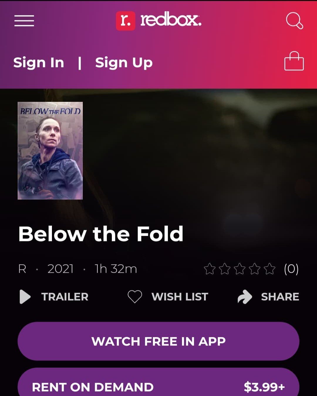 Another place to check out BELOW THE FOLD! Our film is available FREE (with ads) on @redbox digital. 

Always exciting to be able to share our film with more people! 

Link to the film in our bio.