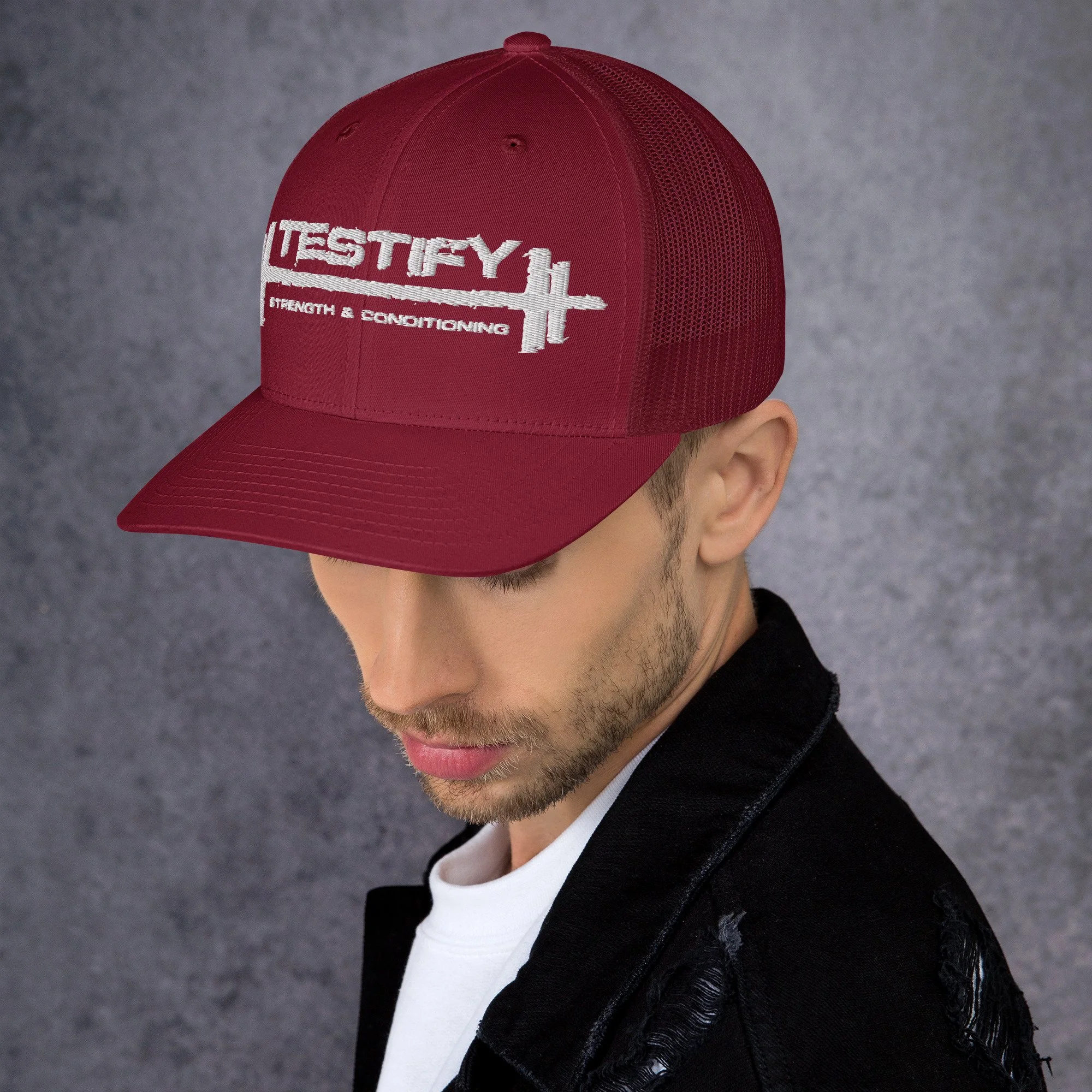 retro-trucker-hat-cranberry-left-69558669c524a.jpg
