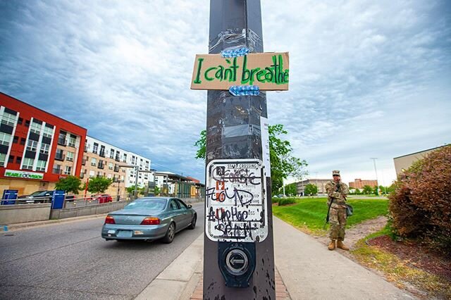 June 2, 2020 on University Avenue West in St. Paul protests continued near Target between Lexington and Snelling Avenues with a military presence on several corners. Photo by James Ramsay #icantbreathe #hiphopspirit #stpaulmn #stpaul @cityofsaintpaul