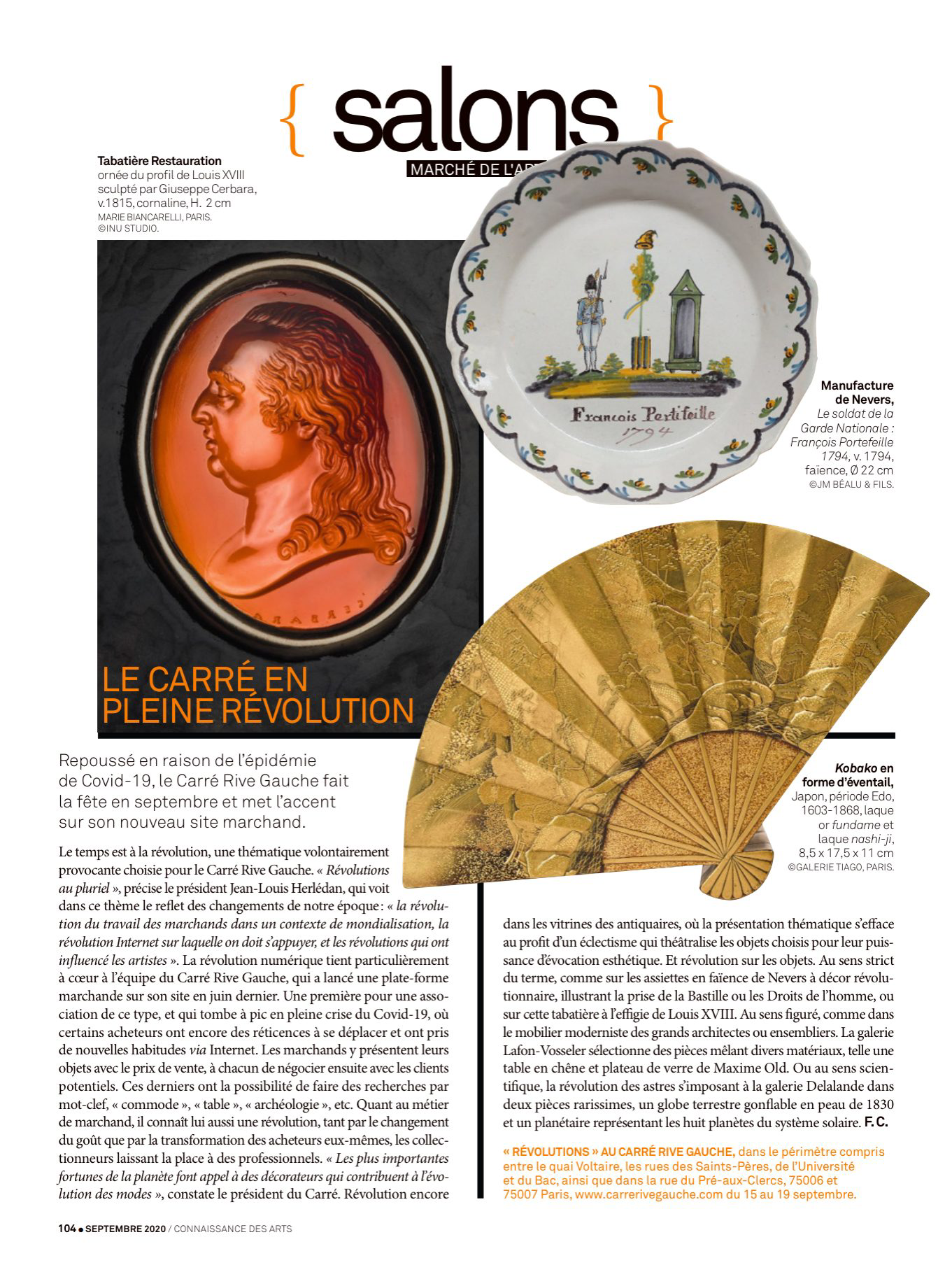 Connaissance des arts Inu Studio Tabatière restauration sculptée par Giuseppe Cerbara, Marie biancarelli, Paris