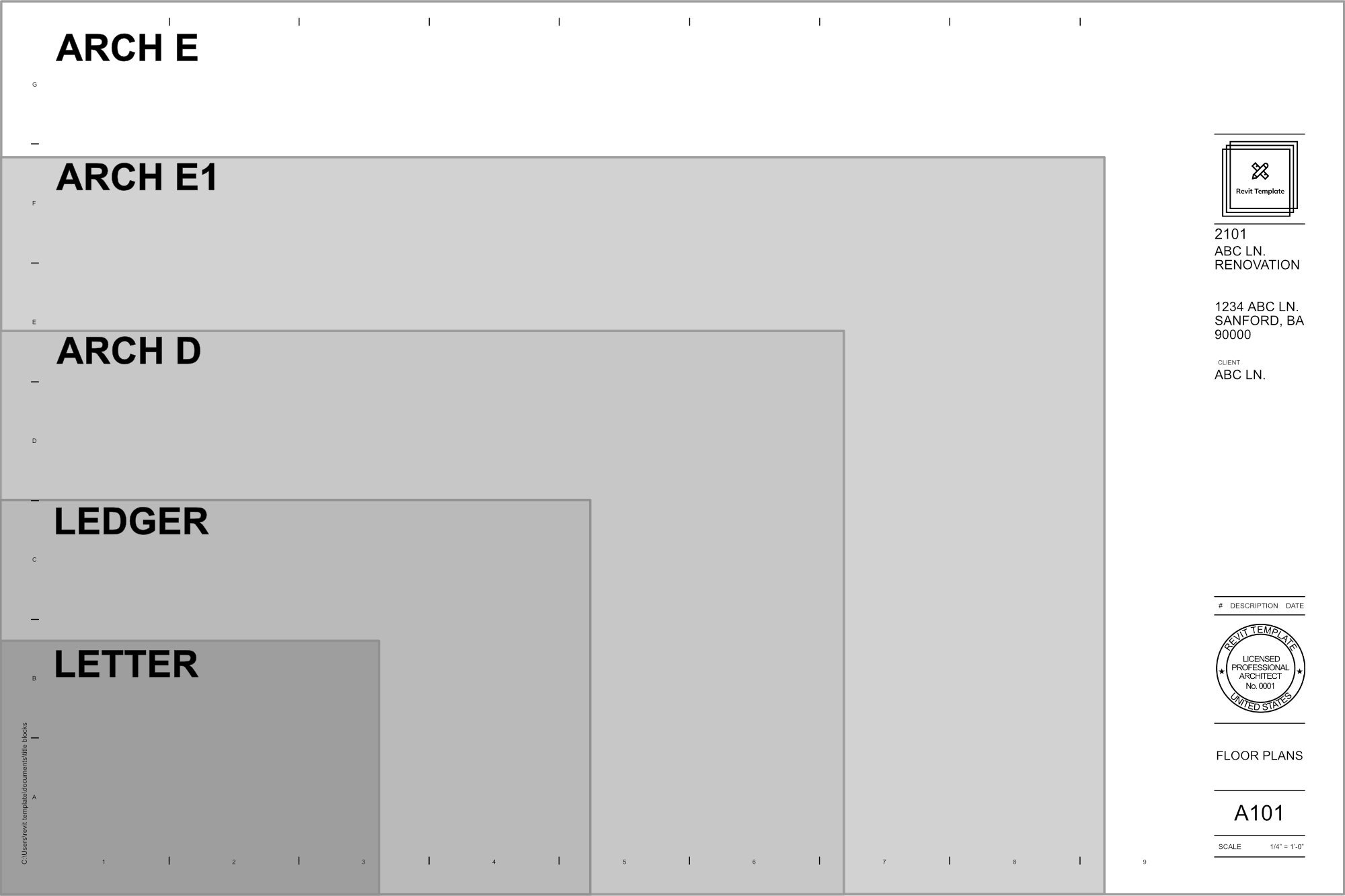 Revit title block sheet size options imperial and metric types and options