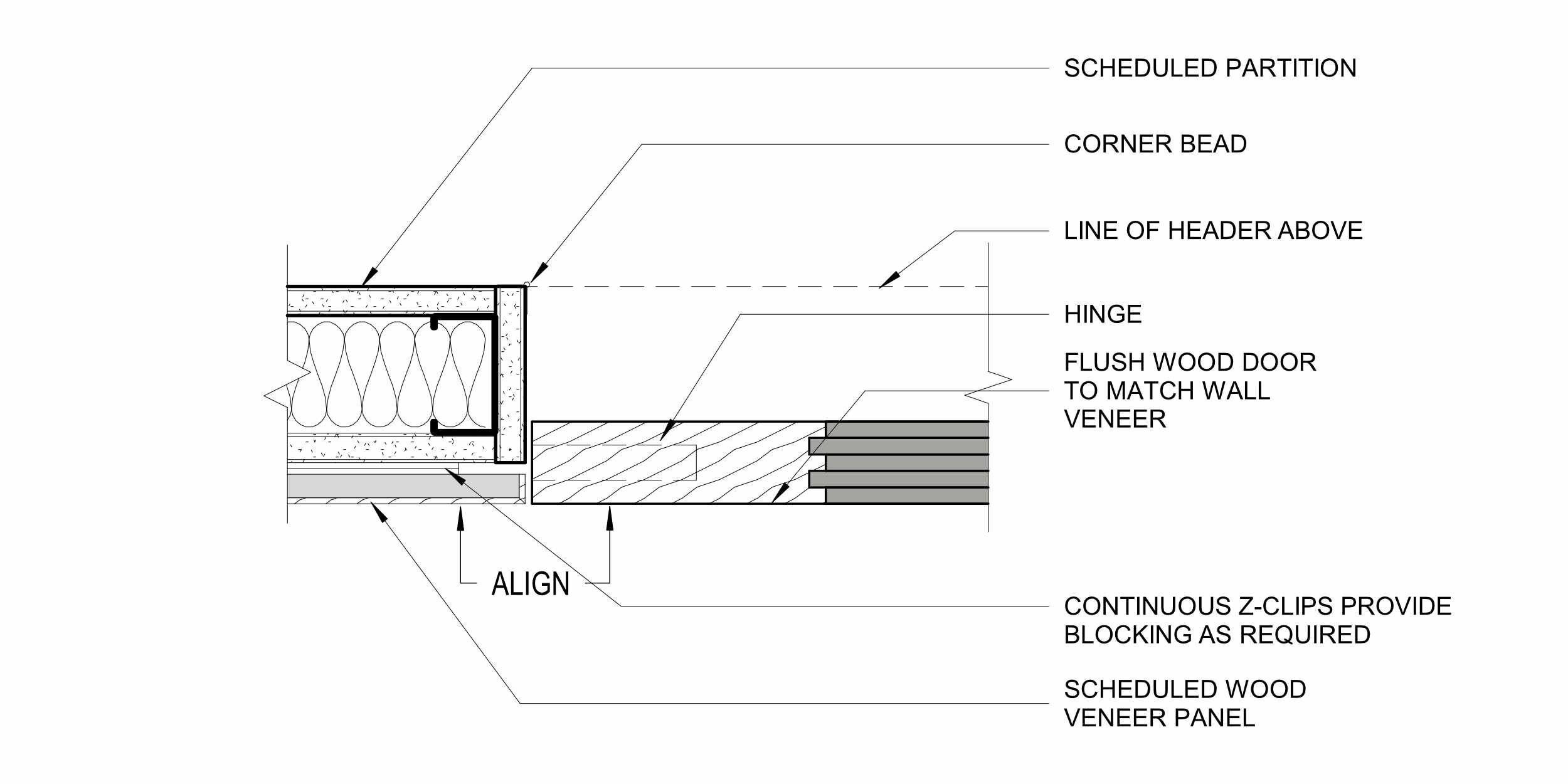 Revit section callout hatching and linework detail
