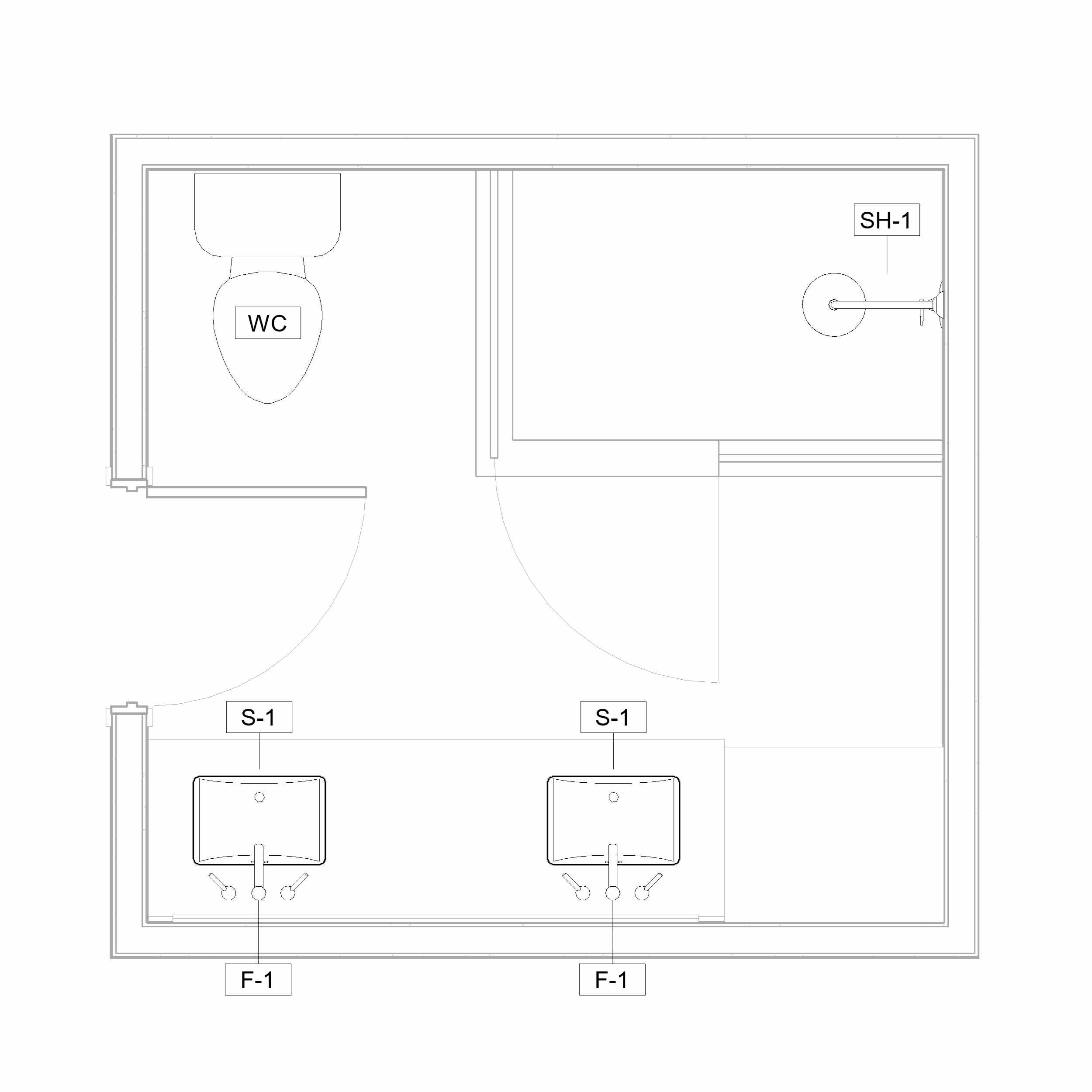 Revit bathroom floor plan view template options 