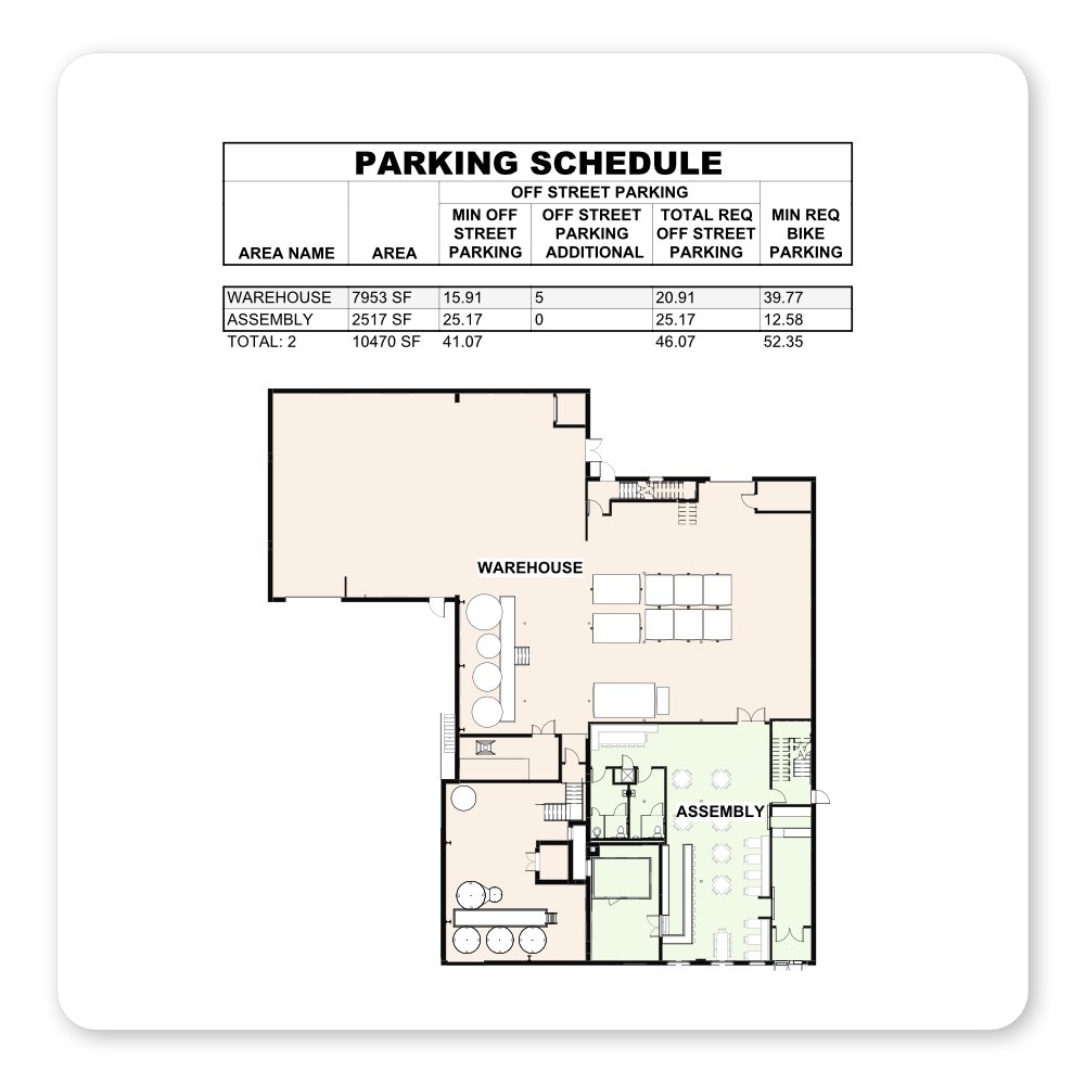 Revit parking count area analysis plan and schedule