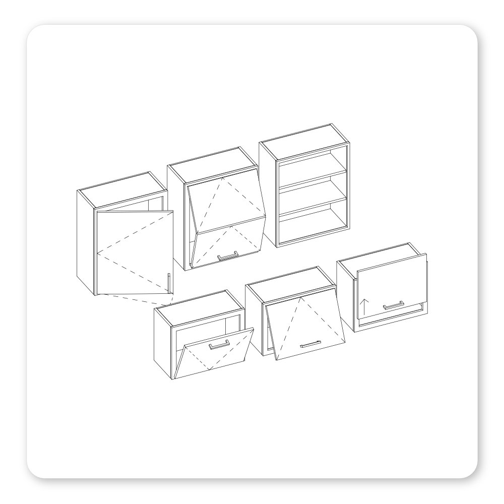 Revit casework families with multiple opening types