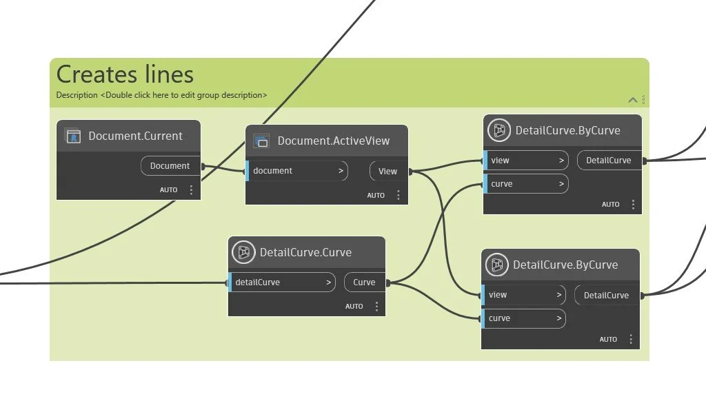 A Dynamo script for Revit families that duplicates detail line curves twice.