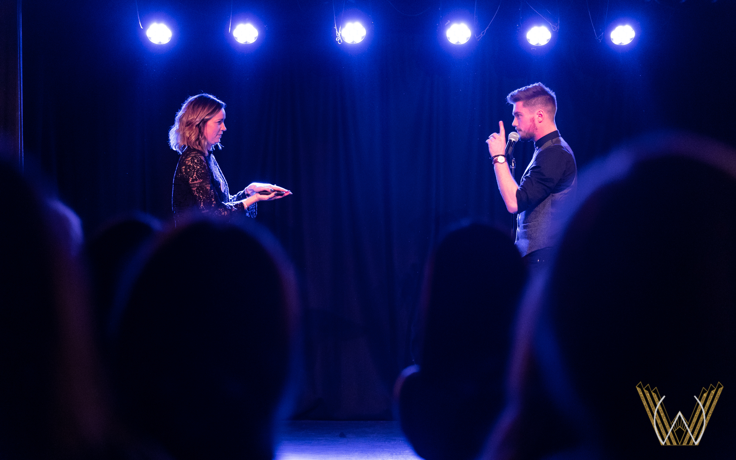 Stage Magician With Audience