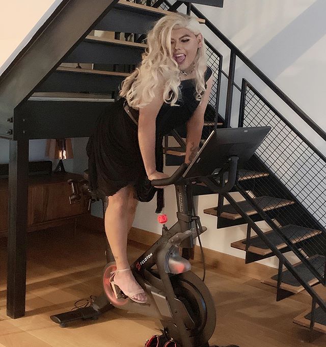 Riding into this weekend like this! -
-
-
-
-
-
-
-
-
-
-
-
-
#dragqueen #drag #fitnessqueen #peloton @onepeloton #blondesdoitbetter #rpdr @qwerrrkout #djdragqueen #dragdj
