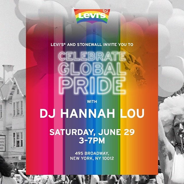 THIS WEEKEND!!! Catch me spinning this exciting event with @levis and @thestonewallinn #levispride