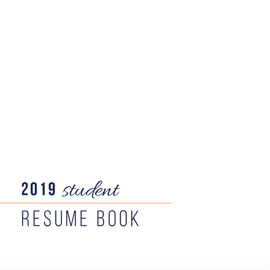 2019 STUDENT RESUME BOOK