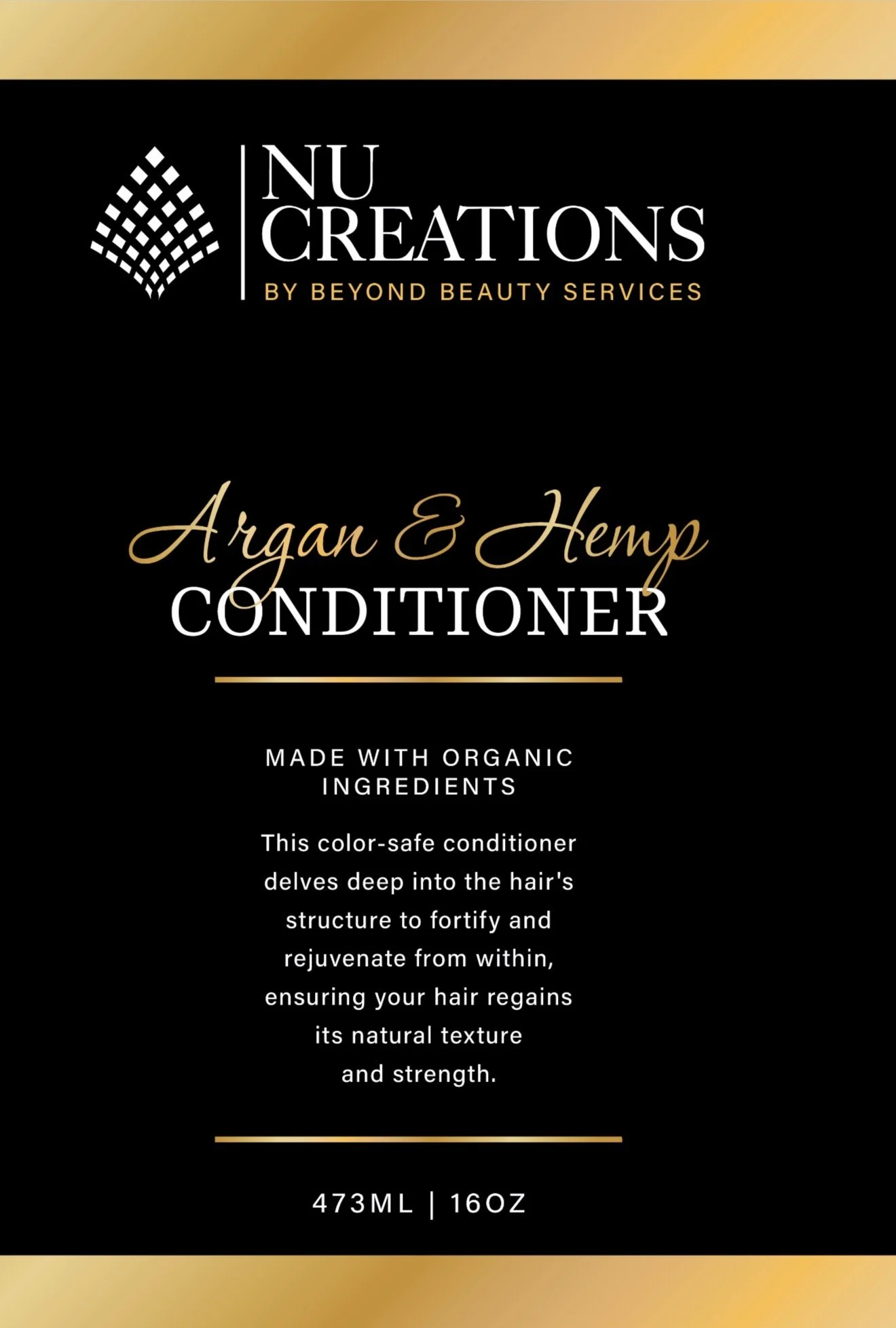 Nu Creations Argan & Hemp Conditioner, 16oz