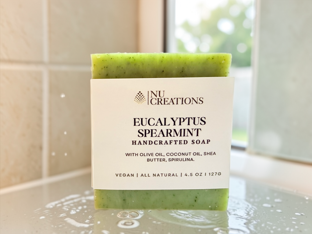 Nu Creations Eucalyptus Spearmint Soap, 4.5oz x3