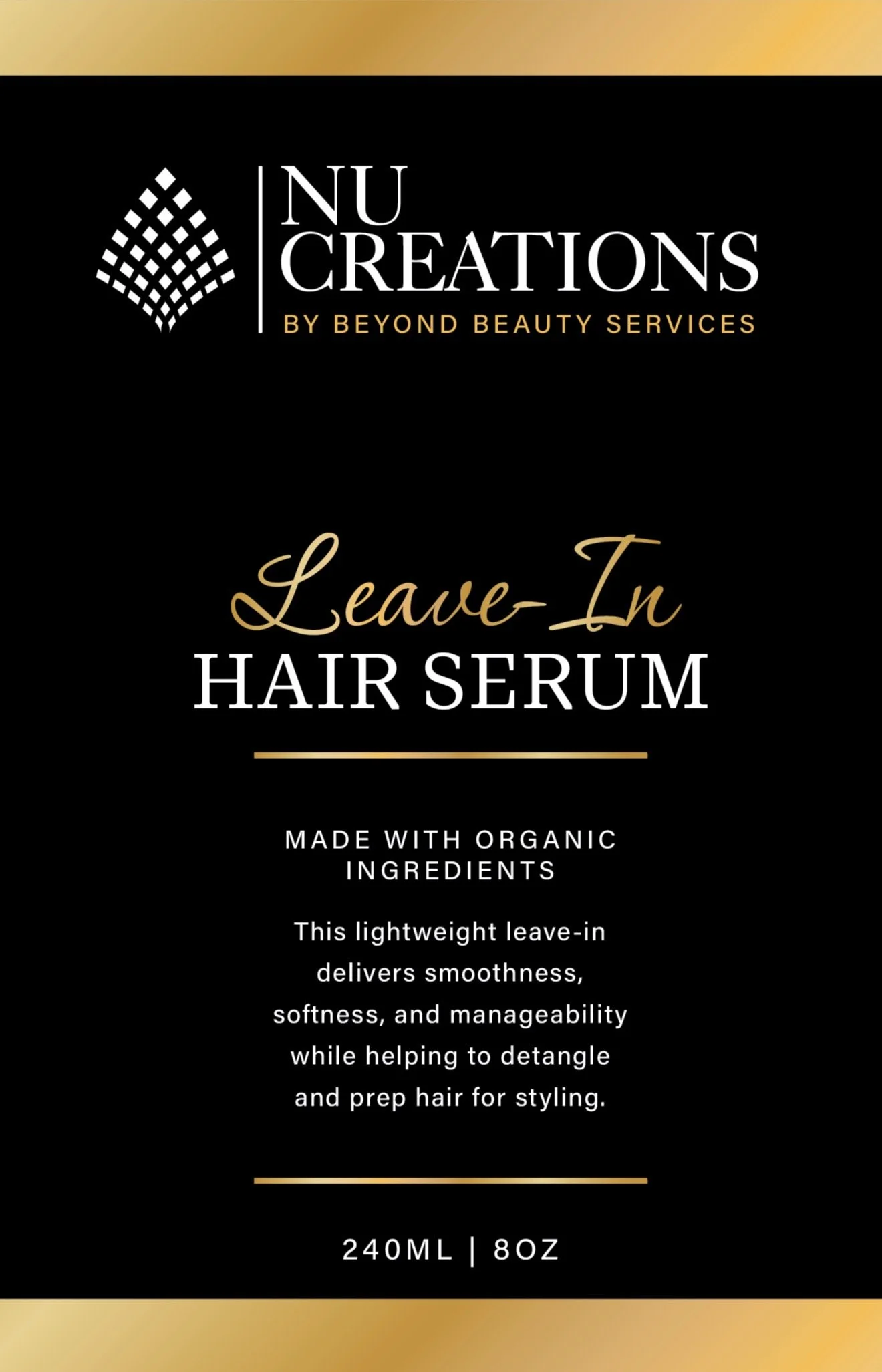 Nu Creations Live-in Hair Serum, 8oz