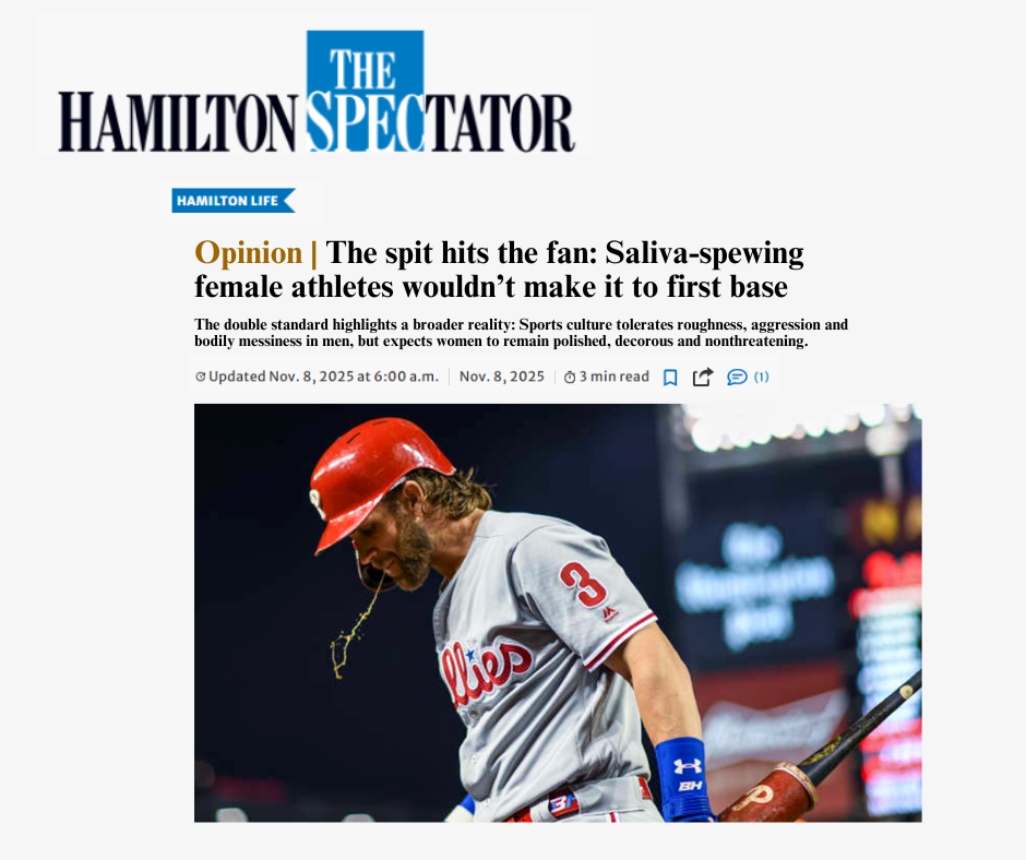 The spit hits the fan: Saliva-spewing female athletes wouldn’t make it to first base