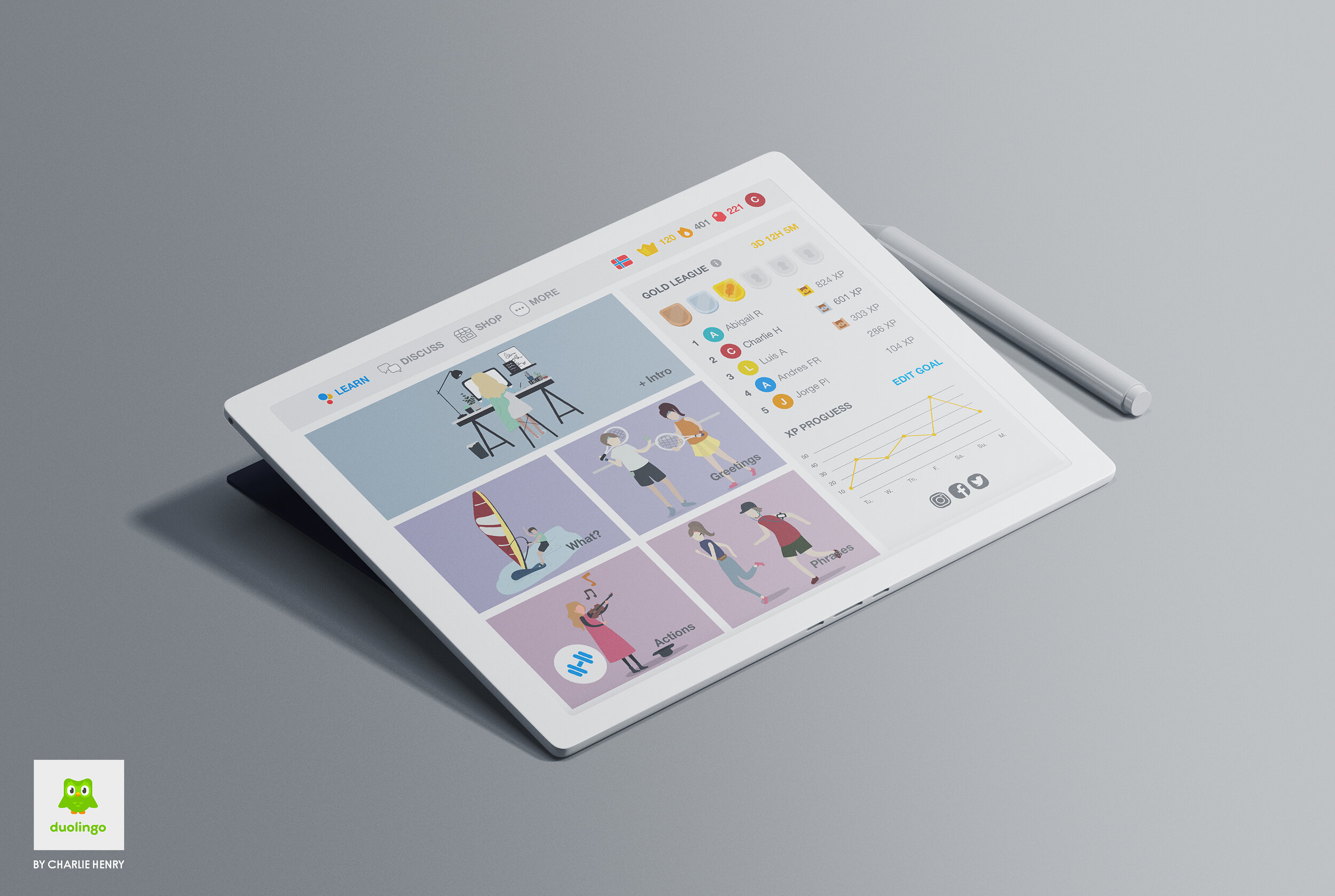 UX & UI Web Design For Duolingo