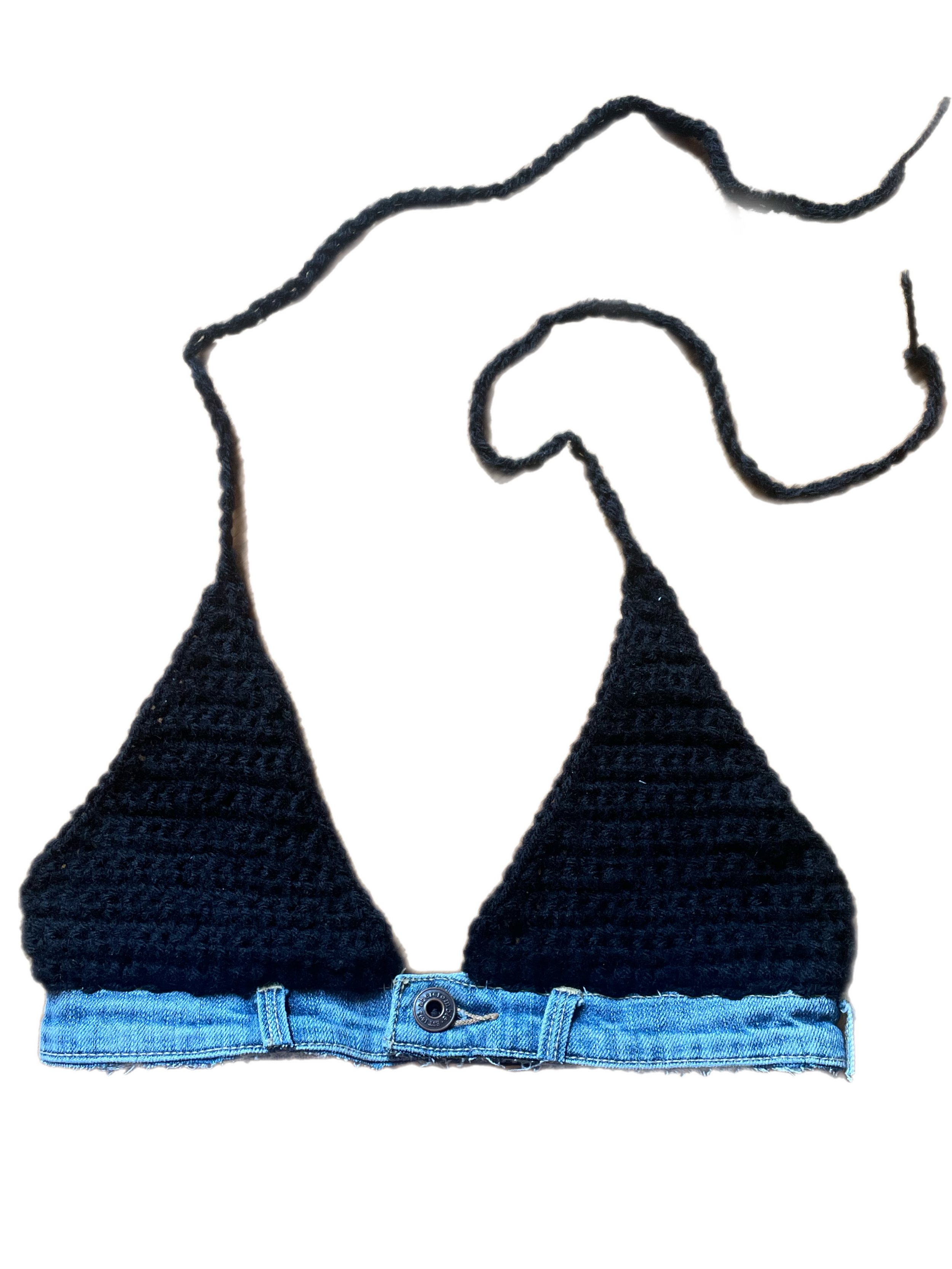Denim Knit Bikini Top
