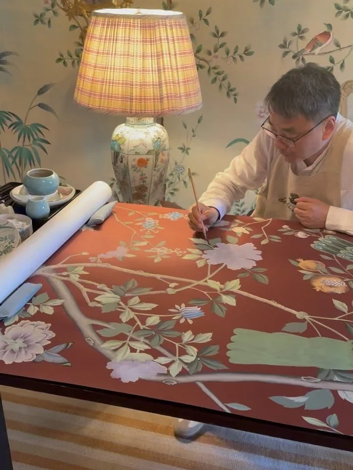 A beautiful event at DeGournay a couple of weeks ago💞 So special to see how their beautiful wall coverings, embroideries, and dishes are made.