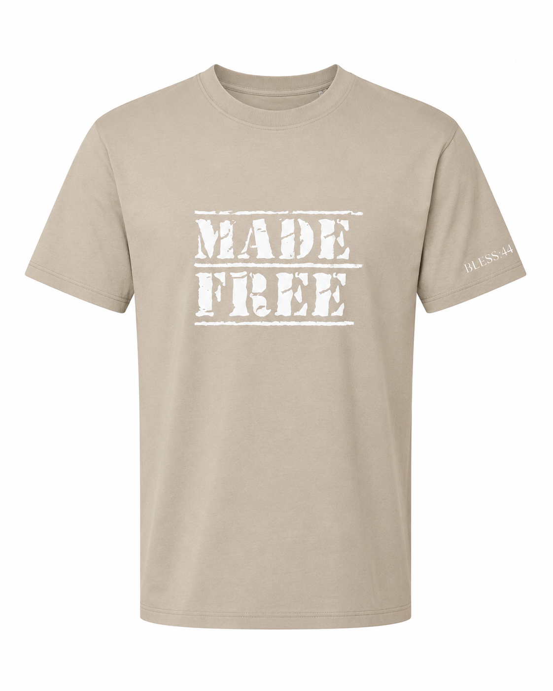 MADE FREE T-SHIRT in SAND HEAVYWEIGHT