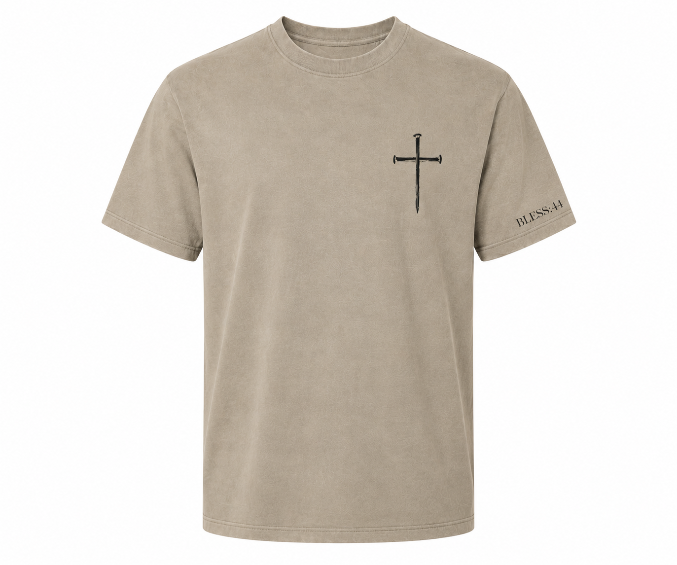 CROSS of NAILS OVERSIZED T-SHIRT IN STONE HEAVYWEIGHT