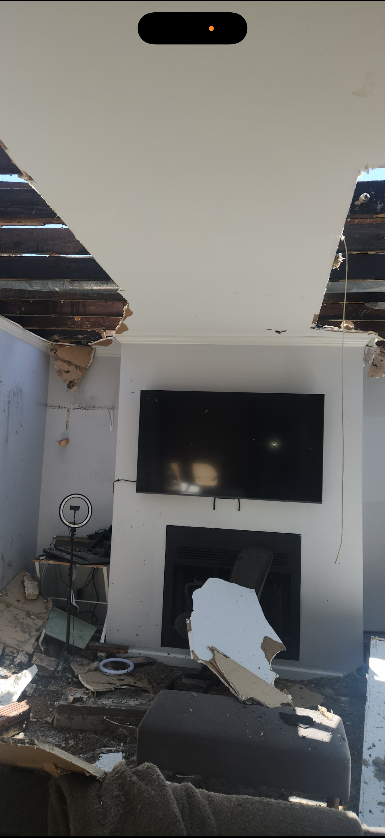 Courtney's apartment after tornado damage from the May 16 storm in 2025 in St. Louis, Missouri