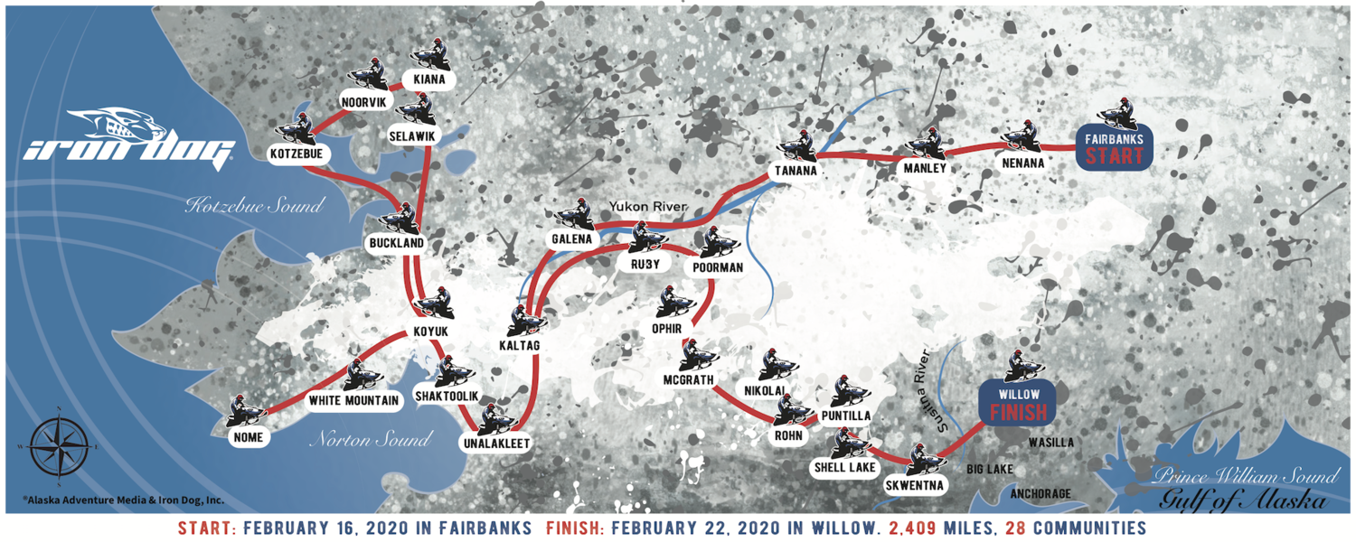 Iron Dog 2025 Route Planner