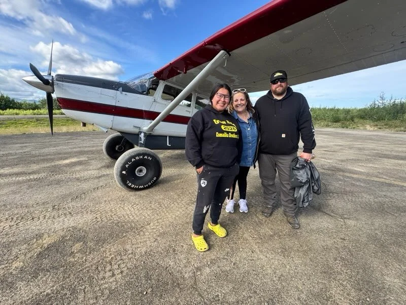  From left: Colby Esmailka, Cindi Herman, and Rick Paquette in Kaltag. 