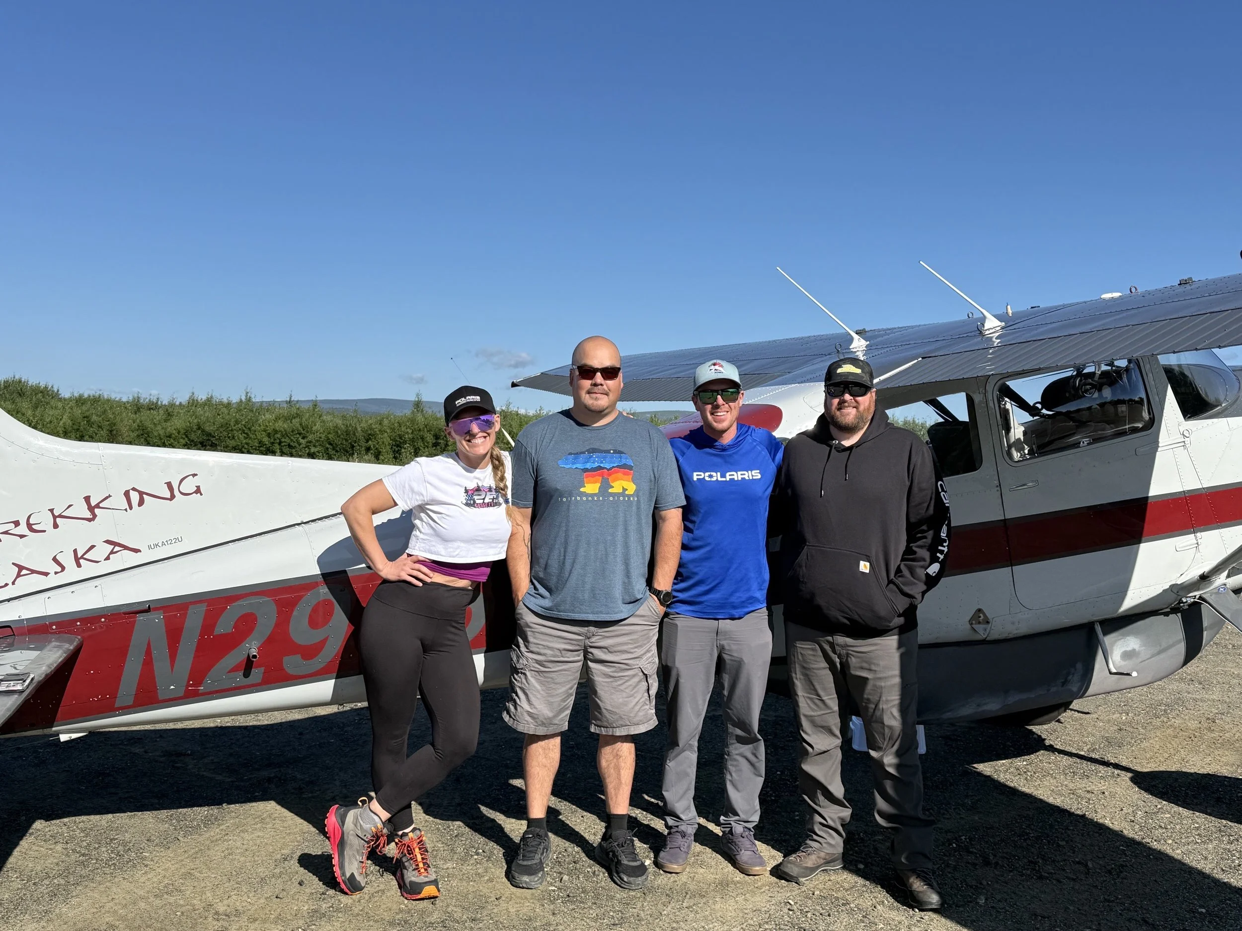  From left: Hillarie Gossett, Arnold Marks, Tim Gossett, and Rick Paquette in Tanana. 