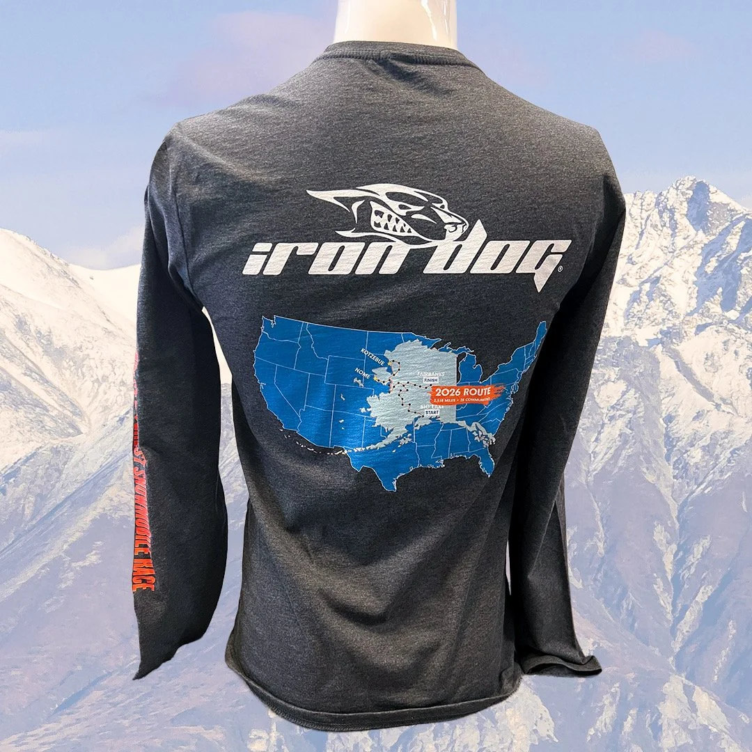 Adult Long Sleeve Gray T-Shirt with 2026 Race Route