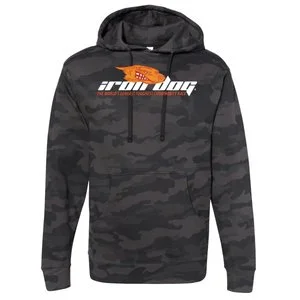 NEW! Iron Dog Adult Black Camo Pullover Midweight Sweatshirt "The World's Longest Toughest Snowmobile Race"