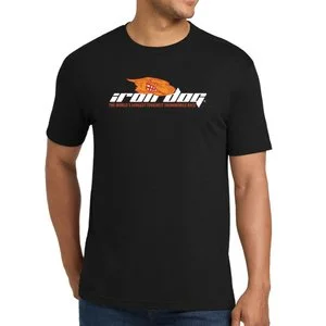 NEW! Iron Dog Adult Short Sleeve Black T-Shirt with State of Alaska