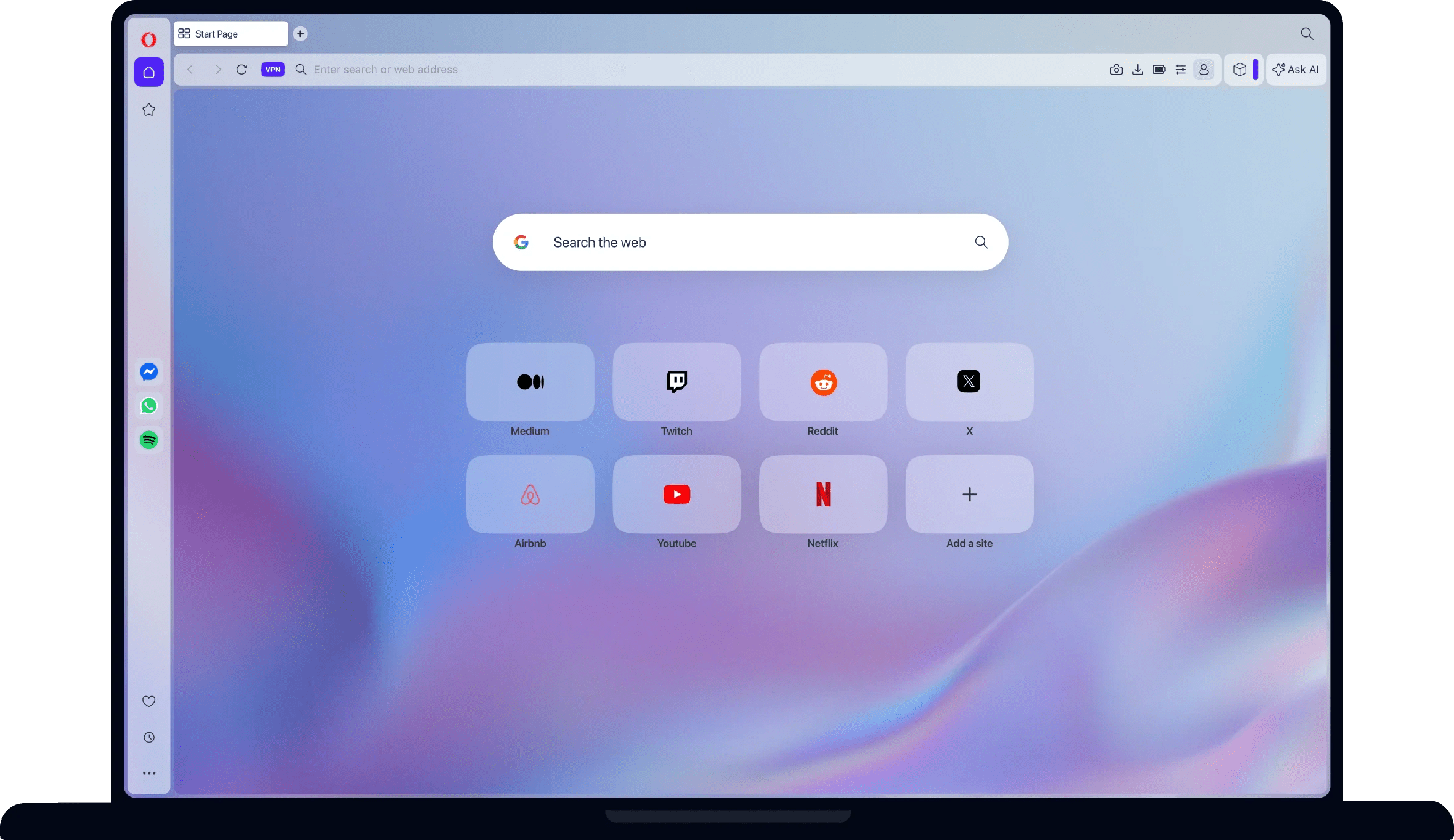 Opera x Sprint Mobile Toolbar