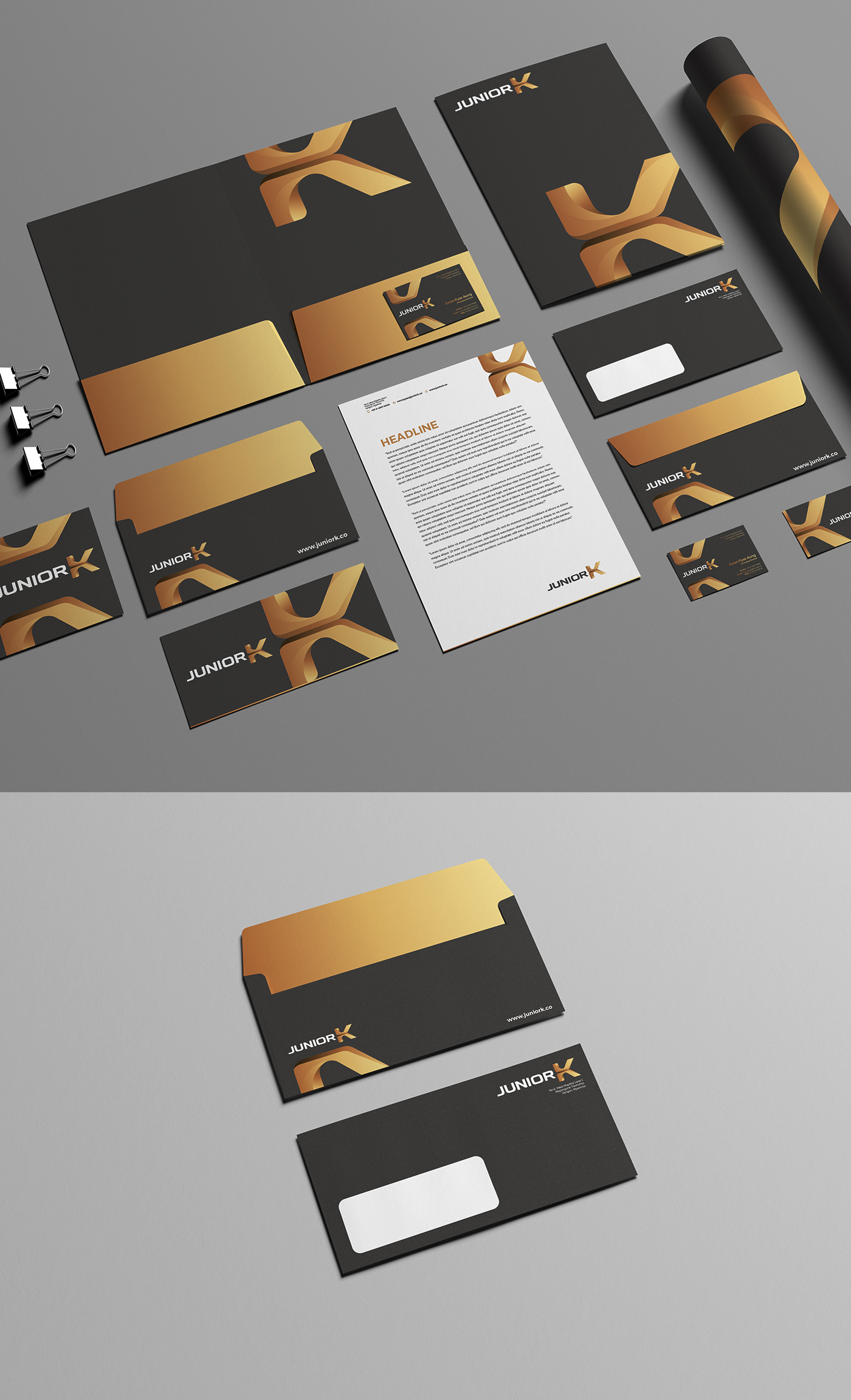 Junior K black and gold Branding design - stationery design 05.jpg