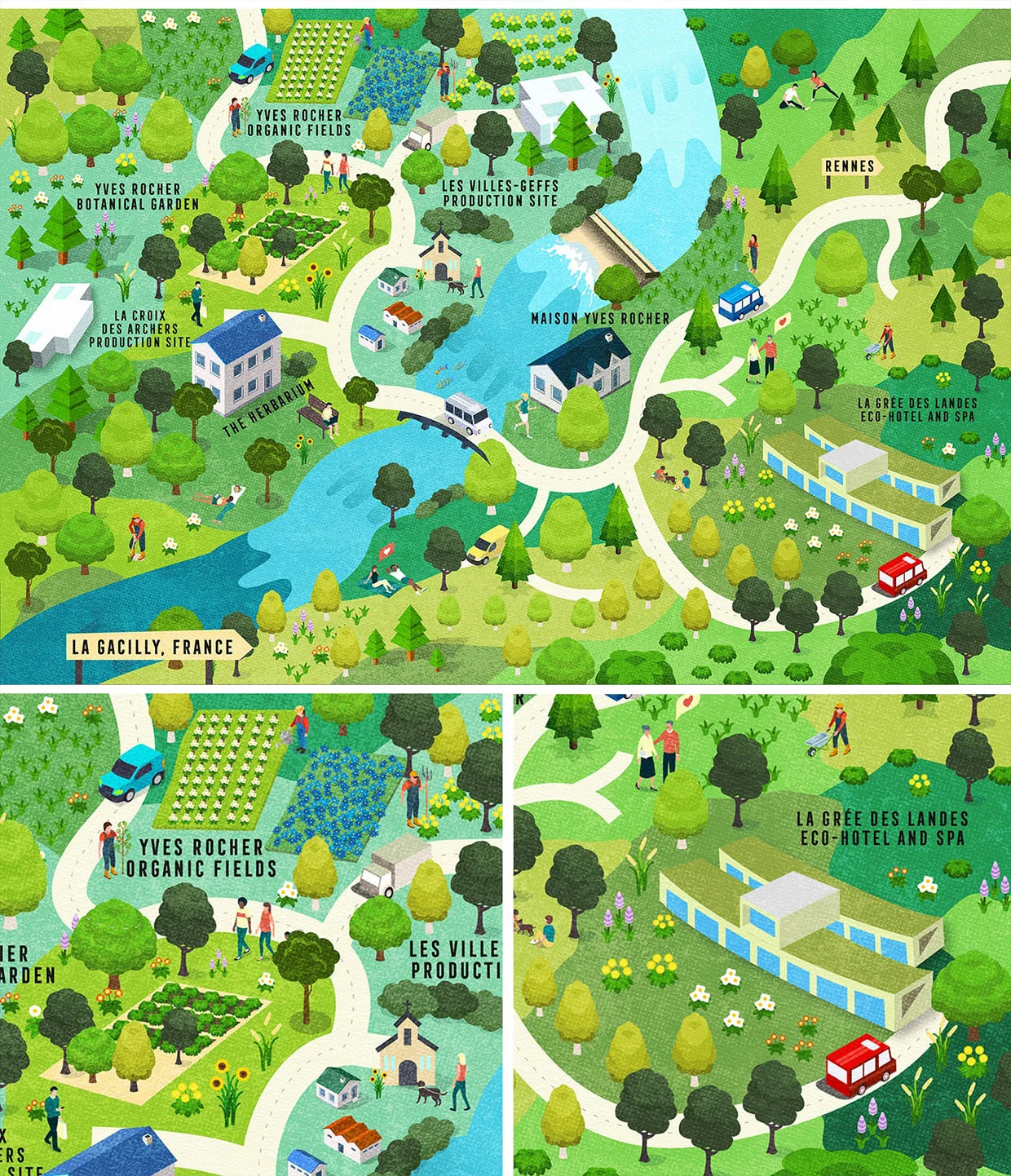 Yves Rocher France La Gacilly isometric Map 02.jpg