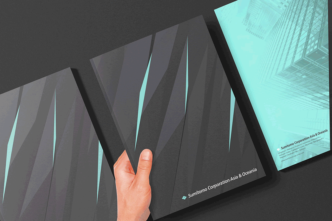 Sumitomo Corporation Corporate Brochure design Behance Thumbnails.gif