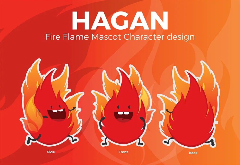 KBC Fire Flame Mascot Character Branding design 2022 - 07.jpg