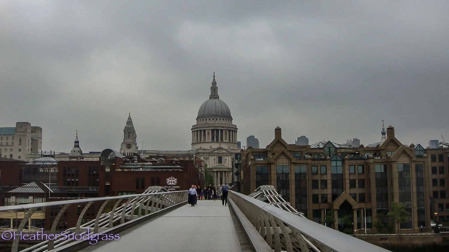 St. Paul’s Cathedral dome across Millennium Bridge