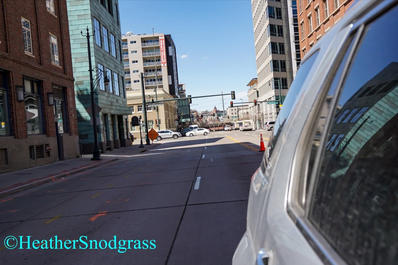 Quiet and almost empty Denver streets