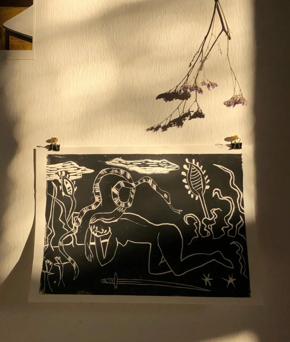 linocut print / miriam alma
