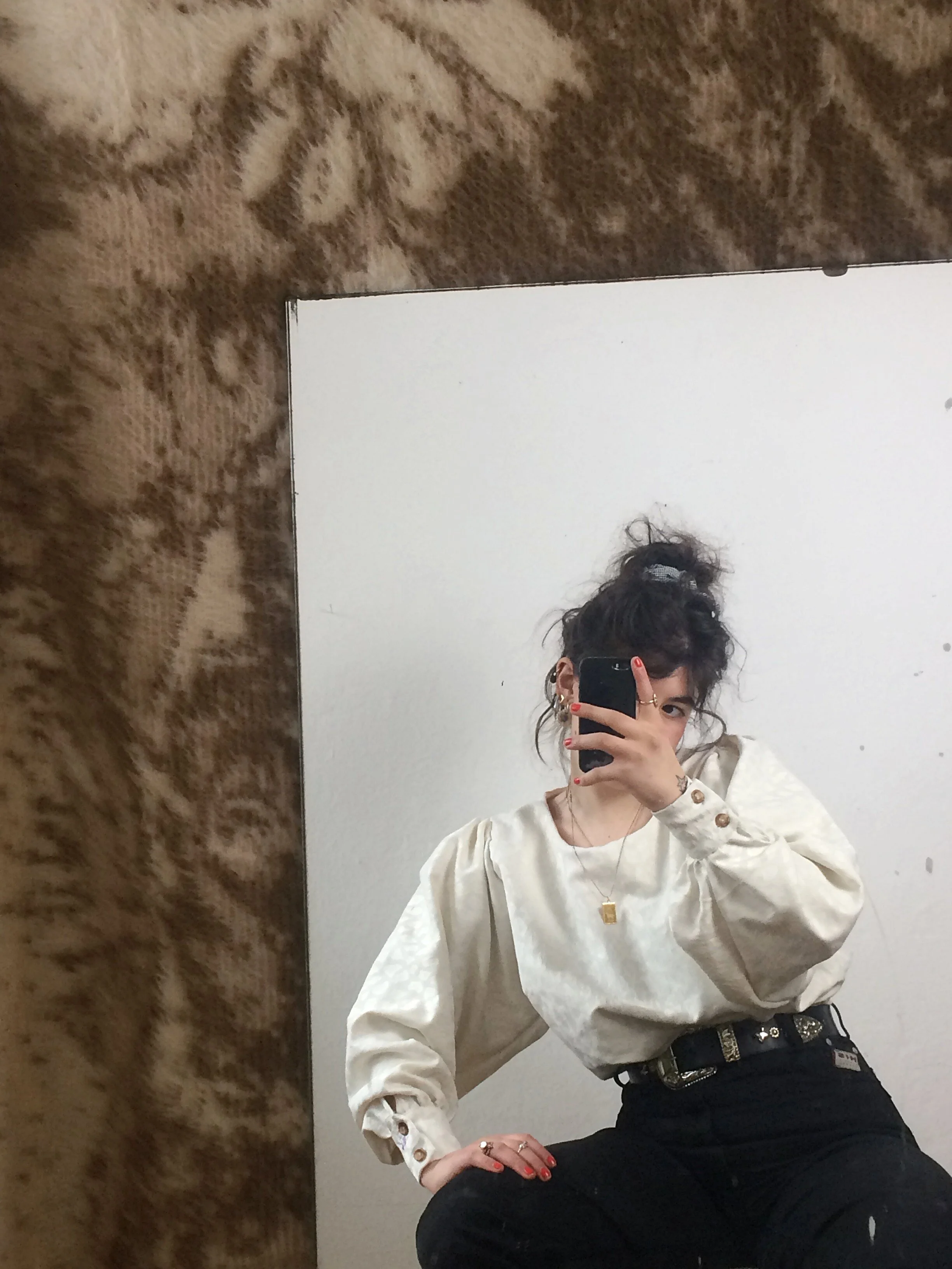 white leopard blouse