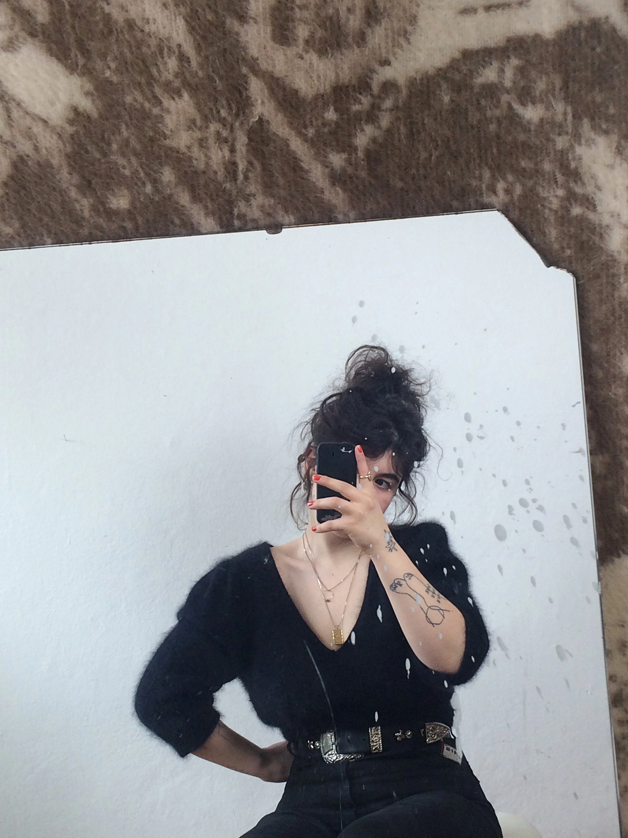 black angora blend jumper