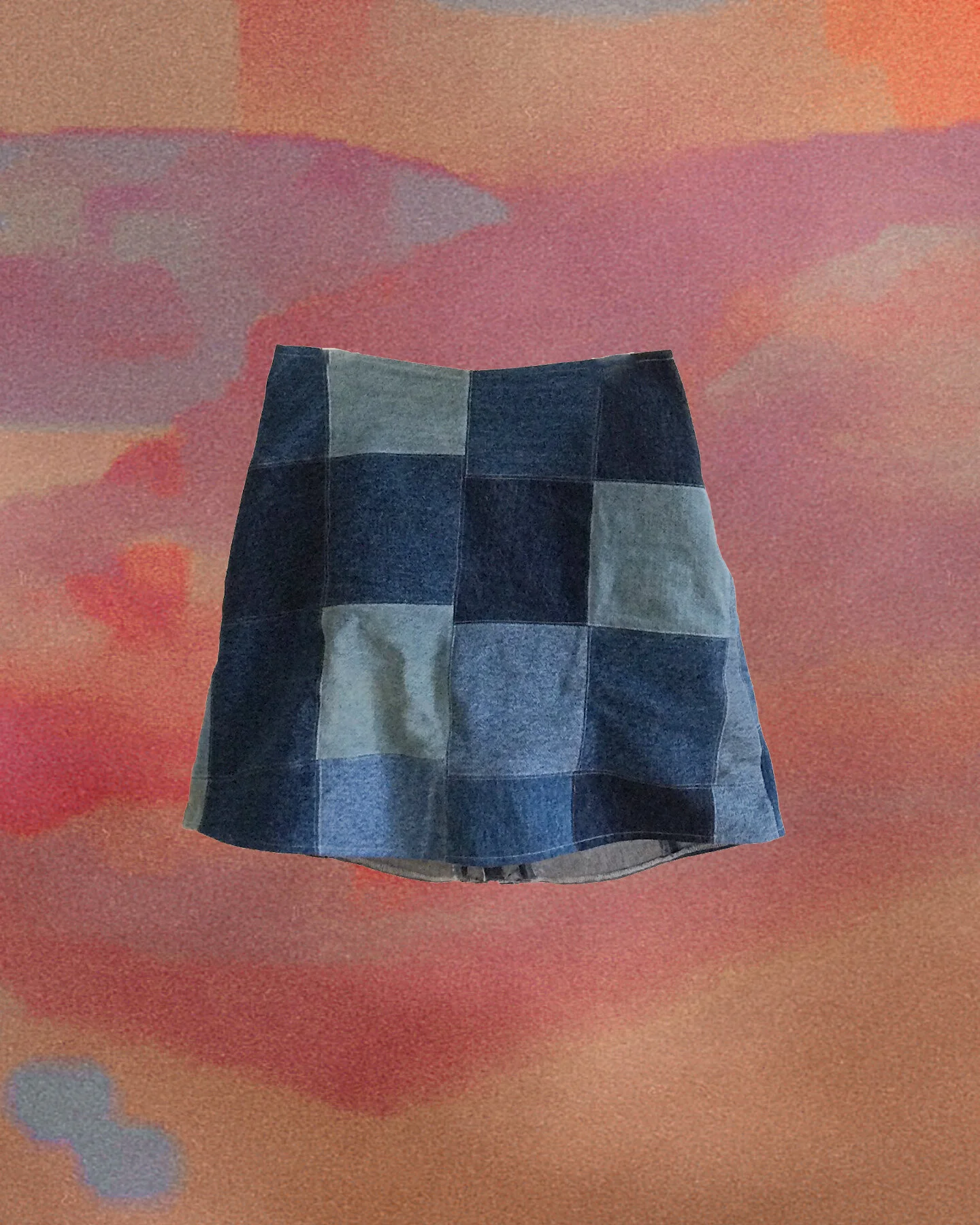 TURID denim checkerboard skirt