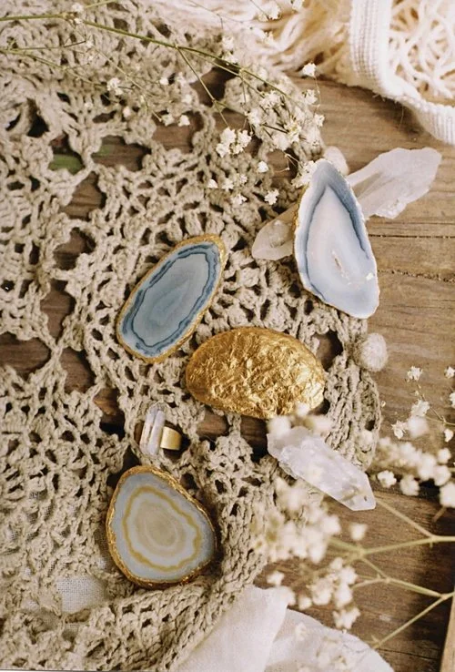 agate slice earrings