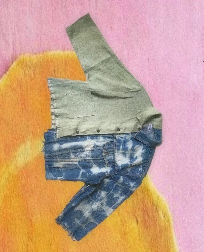 bleached denim shirt jacket