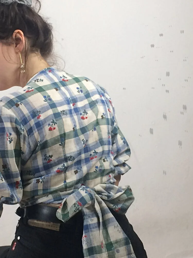 MARTTA floral linen wrap blouse