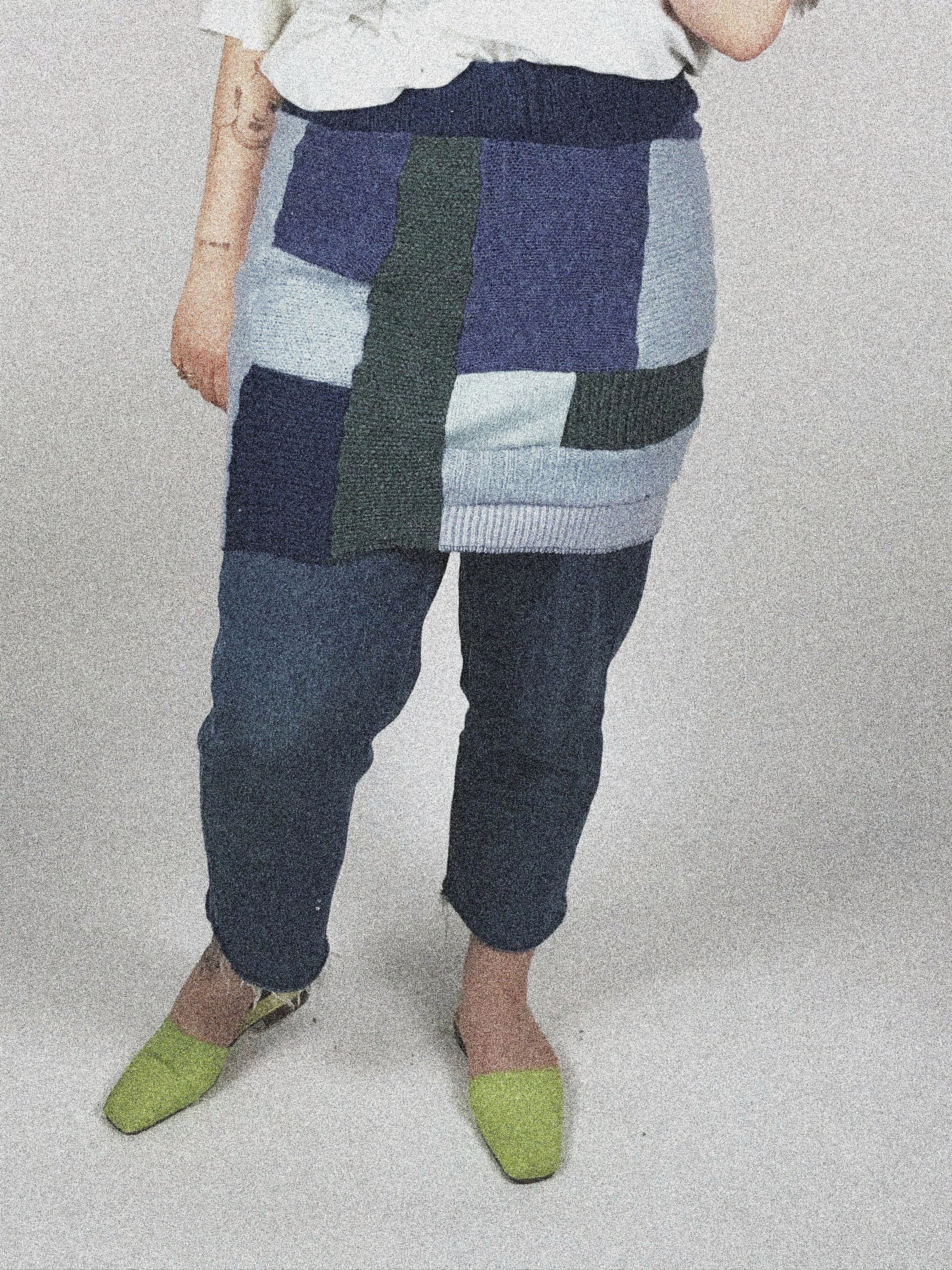 knitted patchwork skirt