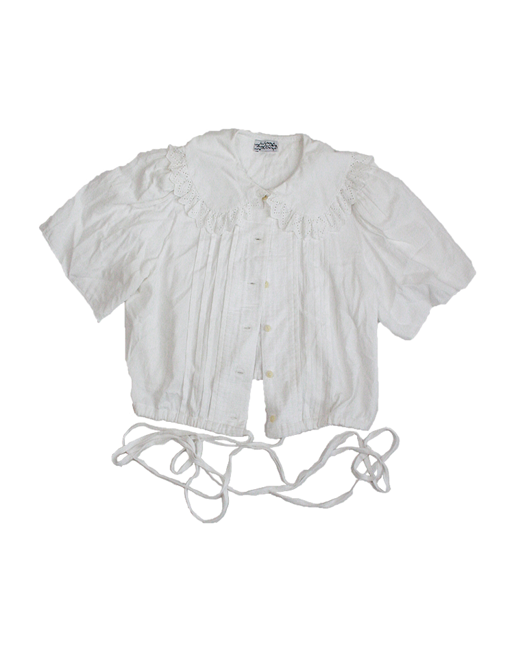 white country blouse with ribbons