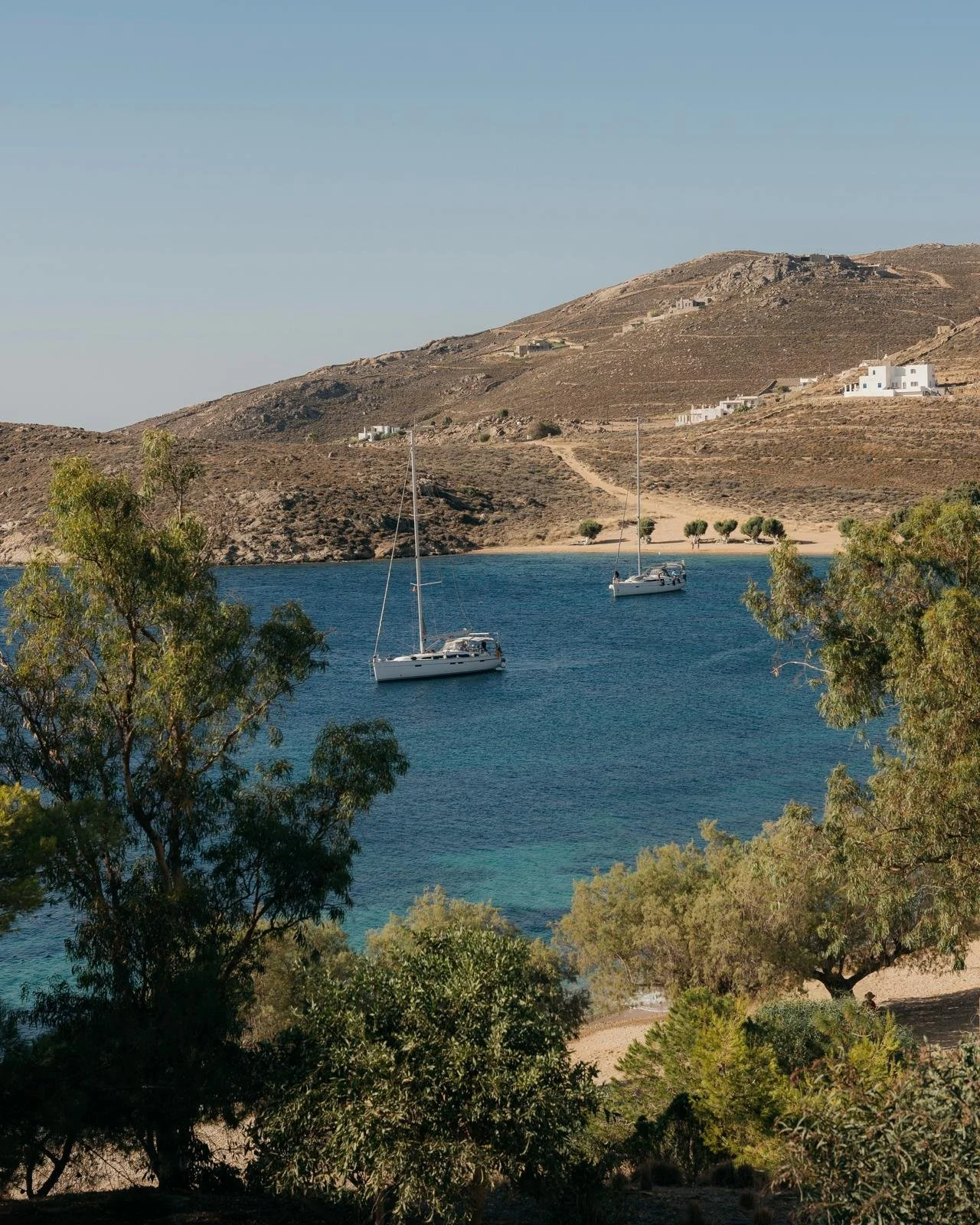 serifos blue ocean and hills